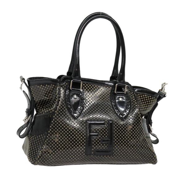 FENDI Hand Bag Enamel Black 8bn157 8bn157 - Picture 1 of 13